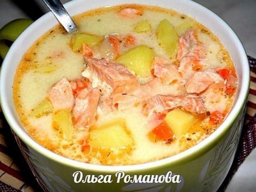 Финский суп с лососем и сливками. Финский суп с лососем и сливками.