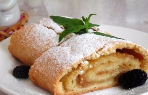 Песочный штрудель с яблоками. Песочный штрудель с яблоками.