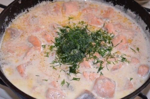 Семга в сливочно - чесночном соусе. 04