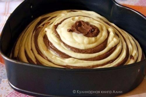 Пирог зебра.  Ингредиенты: 05