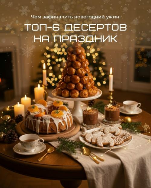 Чем зафиналить новогодний ужин: топ - 6 десертов на праздник.

