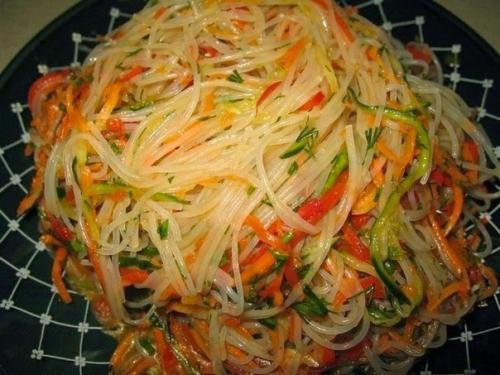 Фунчоза по-корейски.  Ингредиенты: