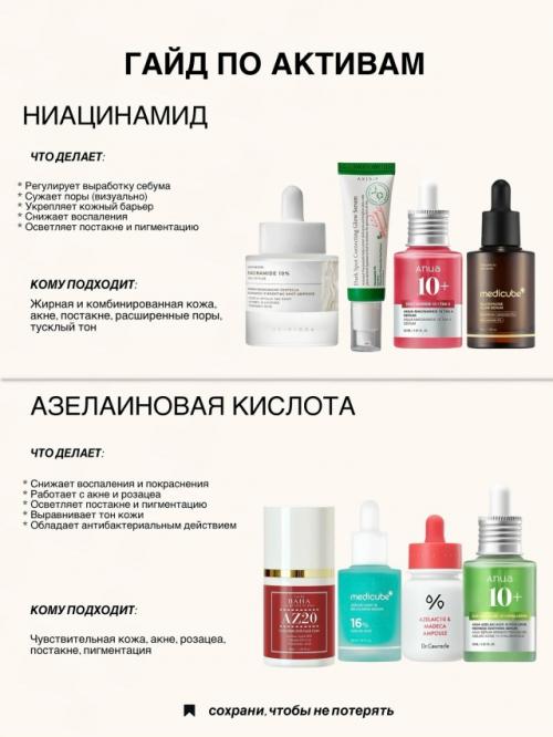 Мы подбираем уход не наугад, а по активам и под конкретные задачи кожи. 02