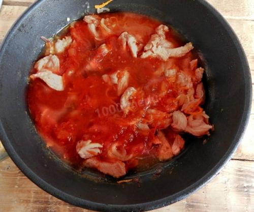 Мясо в китайском сладком соусе на СКОВОРОДЕ. 06