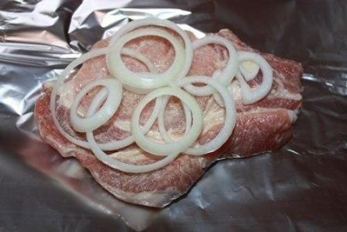 Мясо в фольге с грибами и помидорами. 01 Мясо в фольге с грибами и помидорами. 01