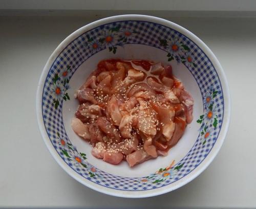 Мясо в китайском сладком соусе на СКОВОРОДЕ. 02