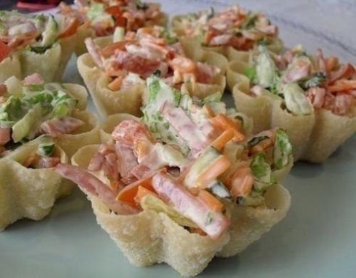 Тарталетки с корейской морковью?