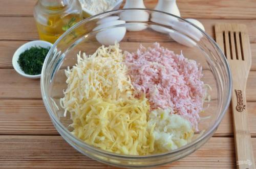 Дранички с ветчиной, сыром и зеленью. 02 Дранички с ветчиной, сыром и зеленью. 02