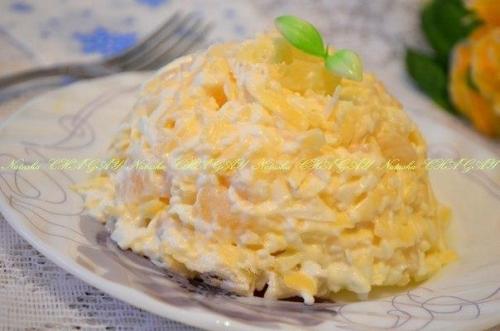 Салат с ананасами, сыром и чесноком. 04 Салат с ананасами, сыром и чесноком. 04