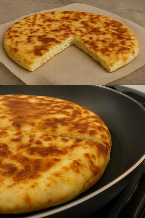 Ленивый хачапури на сковороде.

