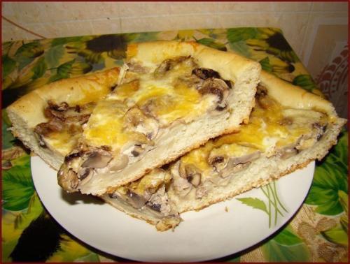 Грибная пицца - пирог.