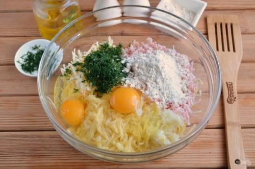 Дранички с ветчиной, сыром и зеленью. 03 Дранички с ветчиной, сыром и зеленью. 03