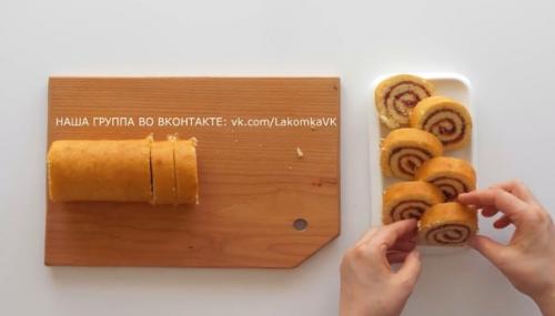 Бисквитный рулет нежный. 05 Бисквитный рулет нежный. 05