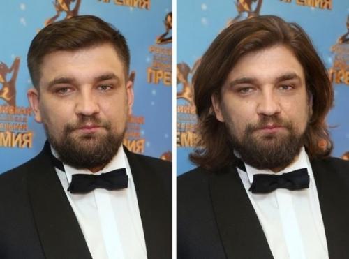 В том случае, если бы у наших знаменитых мужчин были бы длинные волосы! 06