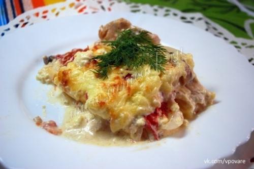 Куриная запеканка по-французски.

