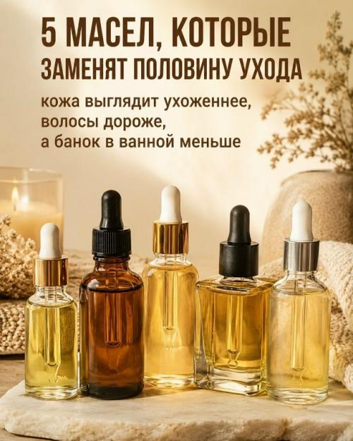 Иногда одно хорошее масло делает для кожи и волос больше, чем целая полка баночек.  
