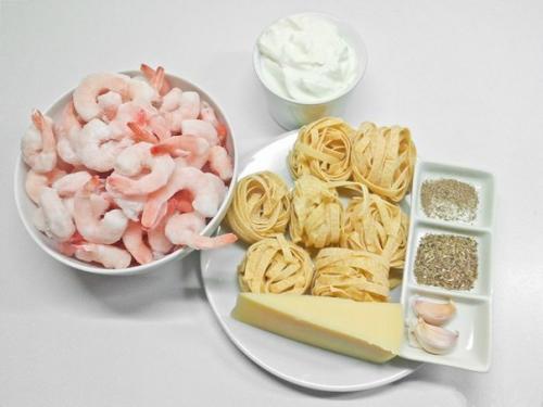 Паста с креветками в сливочном соусе. 01 Паста с креветками в сливочном соусе. 01