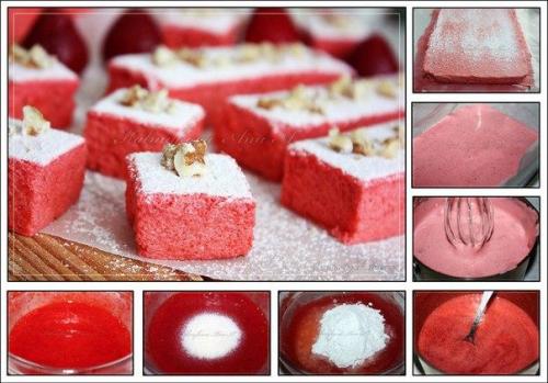 Клубничный рахат-лукум.  Это очень вкусно и сладко, наподобие зефира и пастилы в форме кубиков, которые пользуются невероятным успехом у детей.