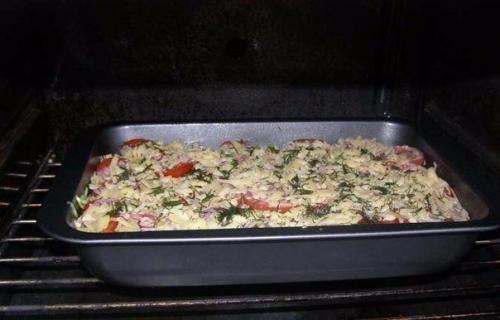 Запеканка из кабачков с фаршем и помидорами. 05