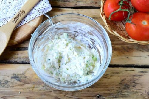 Помидоры, фаршированные сыром и огурцами. 03 Помидоры, фаршированные сыром и огурцами. 03