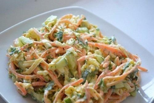 Салат Лисичка. Простой, но очень нежный и вкусный.