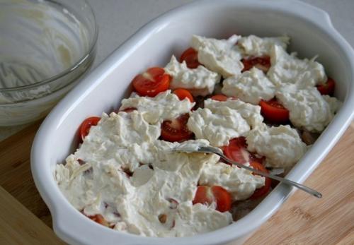 Треска запечённая с сыром и томатами. 08