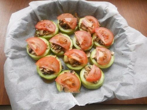 Кабачки запечённые с шампиньонами. 04