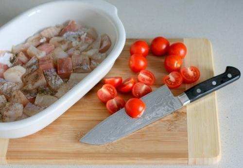 Треска запечённая с сыром и томатами. 03