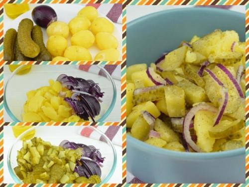 Картофельный салат с соленым огурцом.
