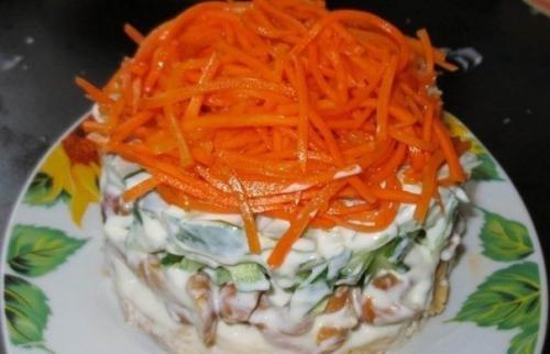 Салат с корейской морковью и грибами. 08 Салат с корейской морковью и грибами. 08