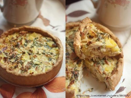 Пирог с курицей и картофелем - вкусный, сытный, ароматный.