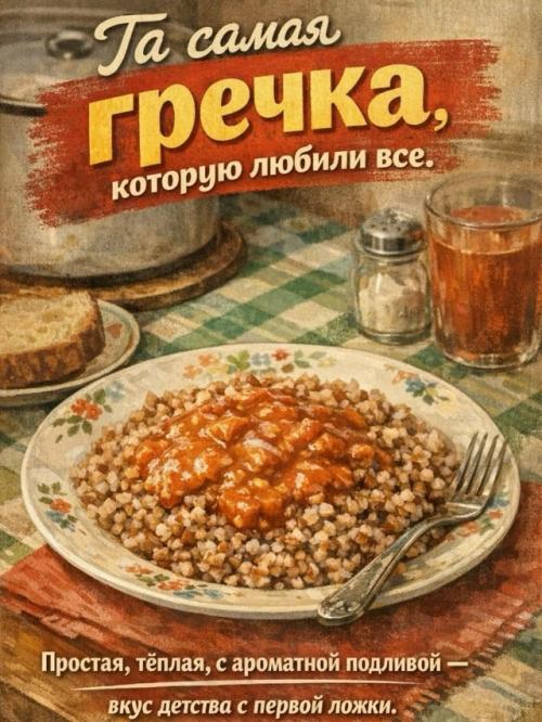 Та самая гречка с подливой - вкус, который помнят все. 
