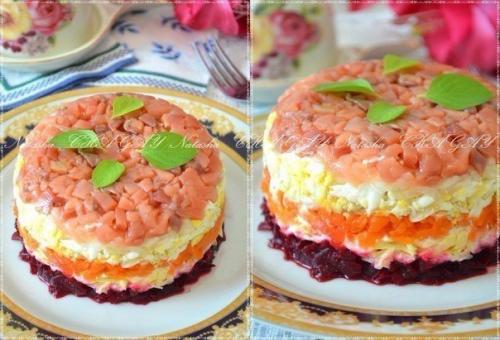 Салат Семга на шубе. Салат Семга на шубе.