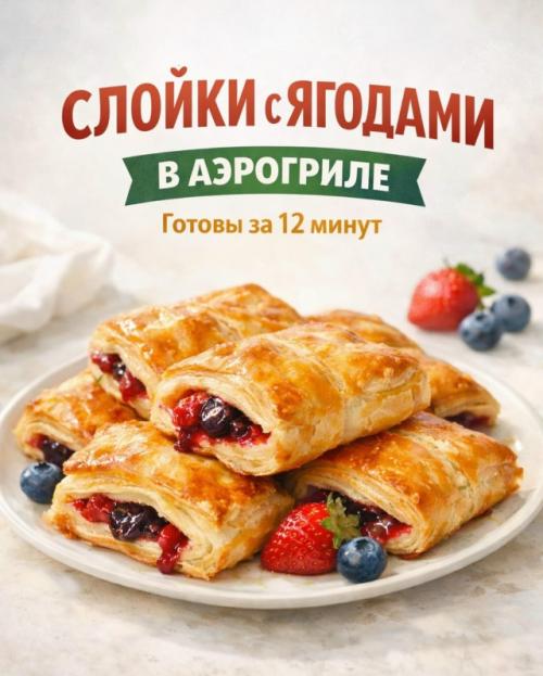 Когда хочется домашний десерт, но нет желания возиться с духовкой и тестом - аэрогриль реально спасает. 

