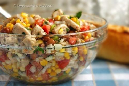 Салат с кукурузкой и курицей. 05 Салат с кукурузкой и курицей. 05
