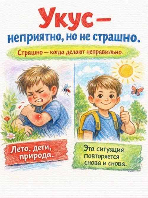 Укус насекомого - почти неизбежен летом. 
