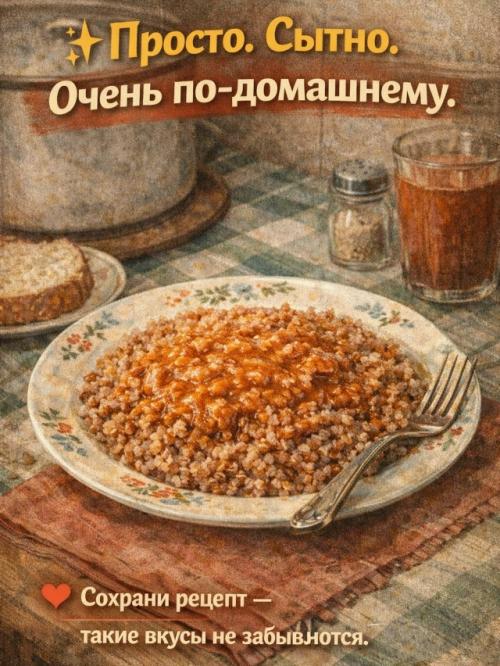 Та самая гречка с подливой - вкус, который помнят все. 04