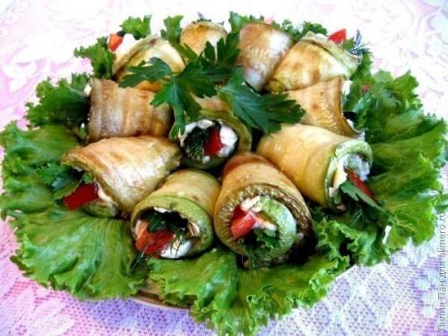 Рулетики из кабачков. Рулетики из кабачков.