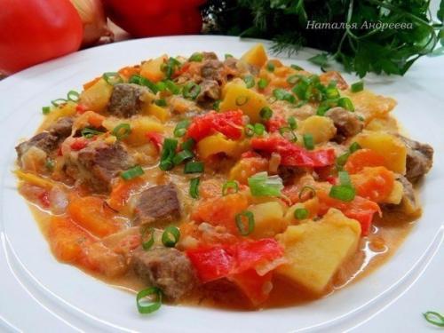 Нежное жаркое из говядины с овощами. 02