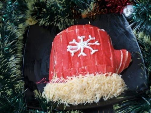 Салат Варежка Деда Мороза. 04 Салат Варежка Деда Мороза. 04