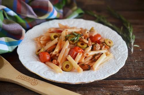 Пенне ригате с кальмарами и мидиями. 08 Пенне ригате с кальмарами и мидиями. 08