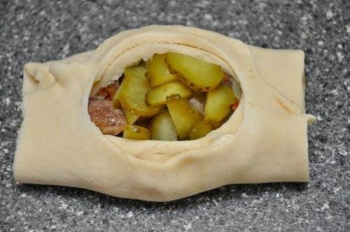 Лодочки из слоёного теста. 04