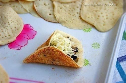 Блинчики с грибами и сыром. 02