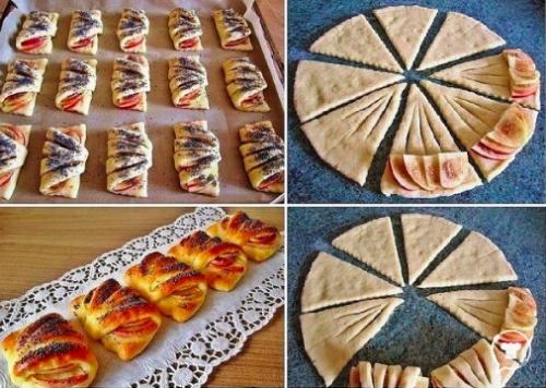 Конвертики с яблоками из творожного теста. Конвертики с яблоками из творожного теста.