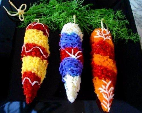 Салат с курицей и грибами Ёлочные Игрушки.