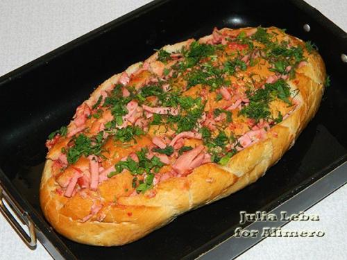 Батон - пицца. Ингредиенты: 04