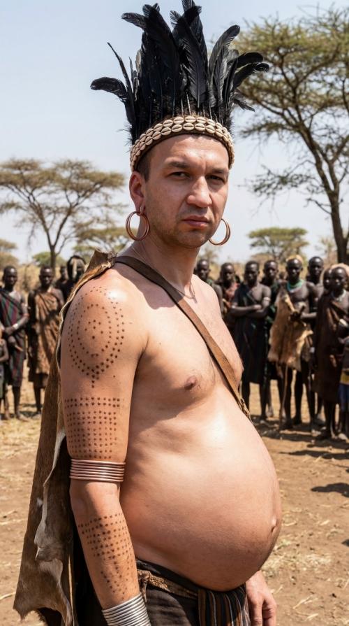 Россиянин вождём дикого племени в Африке стал. 
