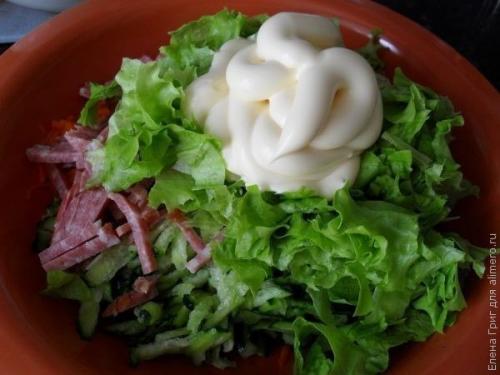 Тарталетки с корейской морковью и салями. 06