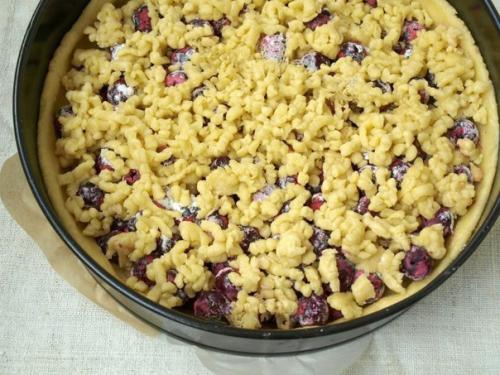 Рецепт песочного пирога с вишней. 05 Рецепт песочного пирога с вишней. 05