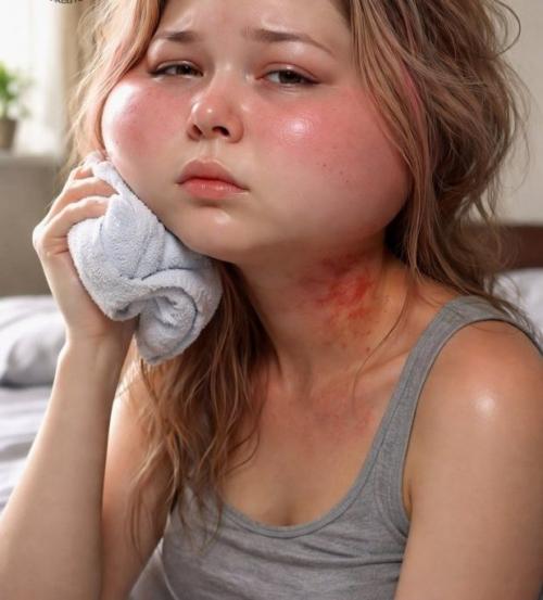 После процедуры в салоне у девушки поднялась температура, покраснела шея и начался сильный зуд.  